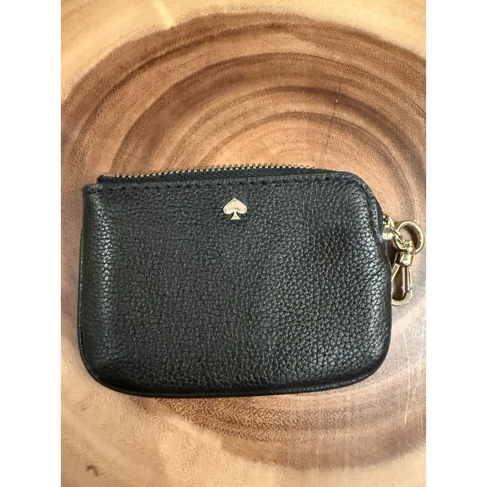 Kate Spade New York Rosie Black Pebbled Leather Mini Coin Pouch Purse - Picture 5 of 8